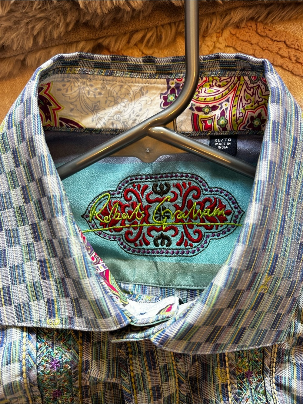 Robert Graham Blue Multi-Patterned Check Button-Up Shirt - Picture 3 of 7